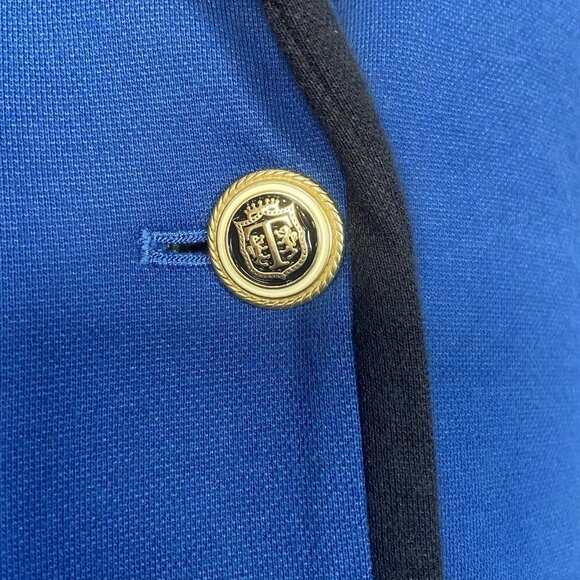 Talbots Aberdeen Pique Blue Blazer Size 12p Office Stretch Jacket Business - Picture 10 of 10